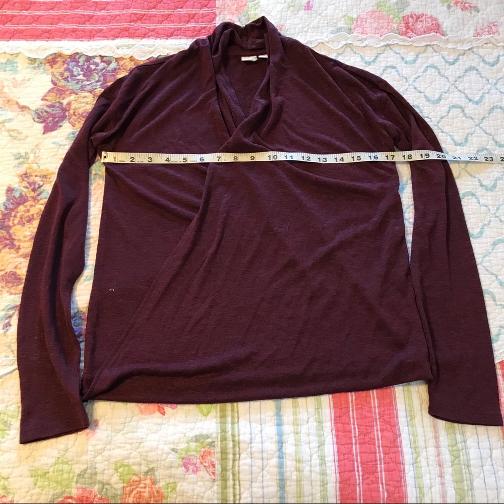 4/$12 or 3/$9  Burgundy Long Sleeve Wrap Top
